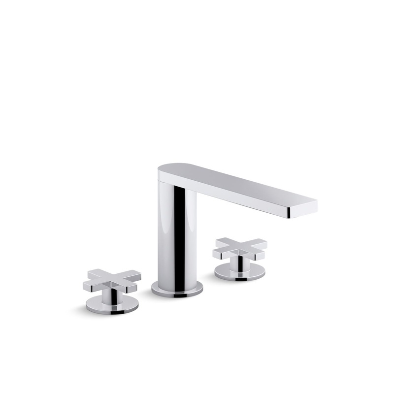 KOHLER K-73081-3-CP Composed Deck-Mount Bath Faucet With Cross Handles In Polished Chrome