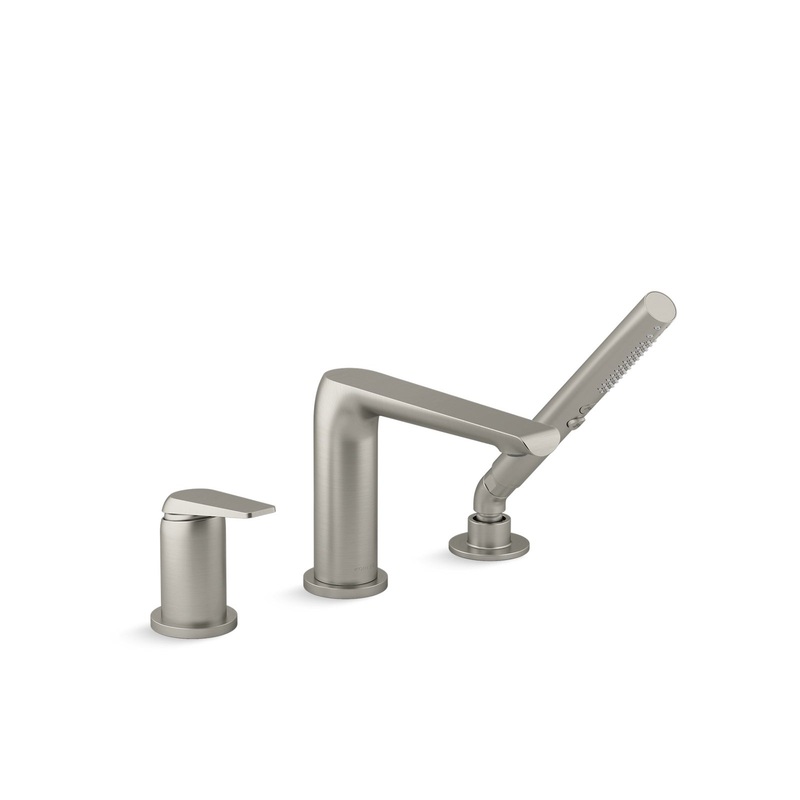 KOHLER K-97360-4-BN Avid Deck-Mount Bath Faucet With Handshower In Vibrant Brushed Nickel