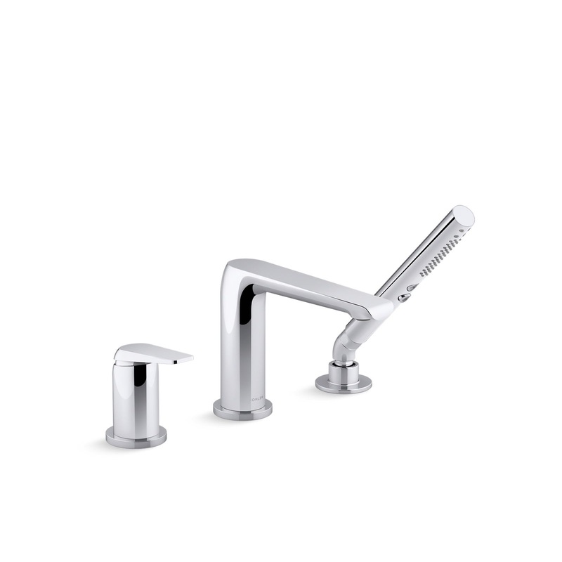 KOHLER K-97360-4-CP Avid Deck-Mount Bath Faucet With Handshower In Polished Chrome