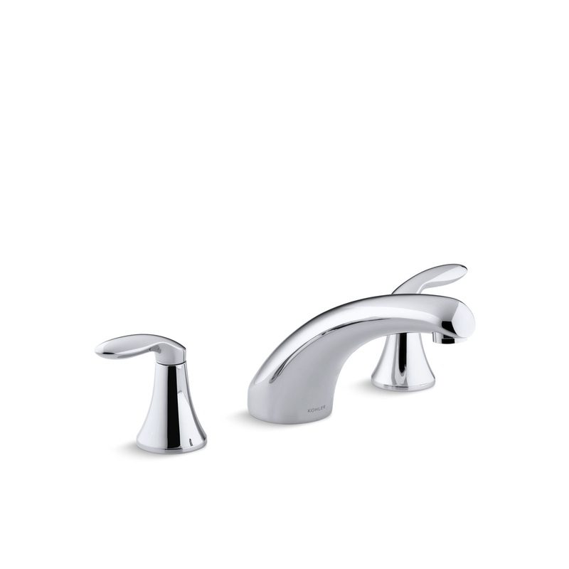 KOHLER K-P15290-4-CP Coralais Deck-Mount High-Flow Bath Faucet Trim With Lever Handles In Polished Chrome