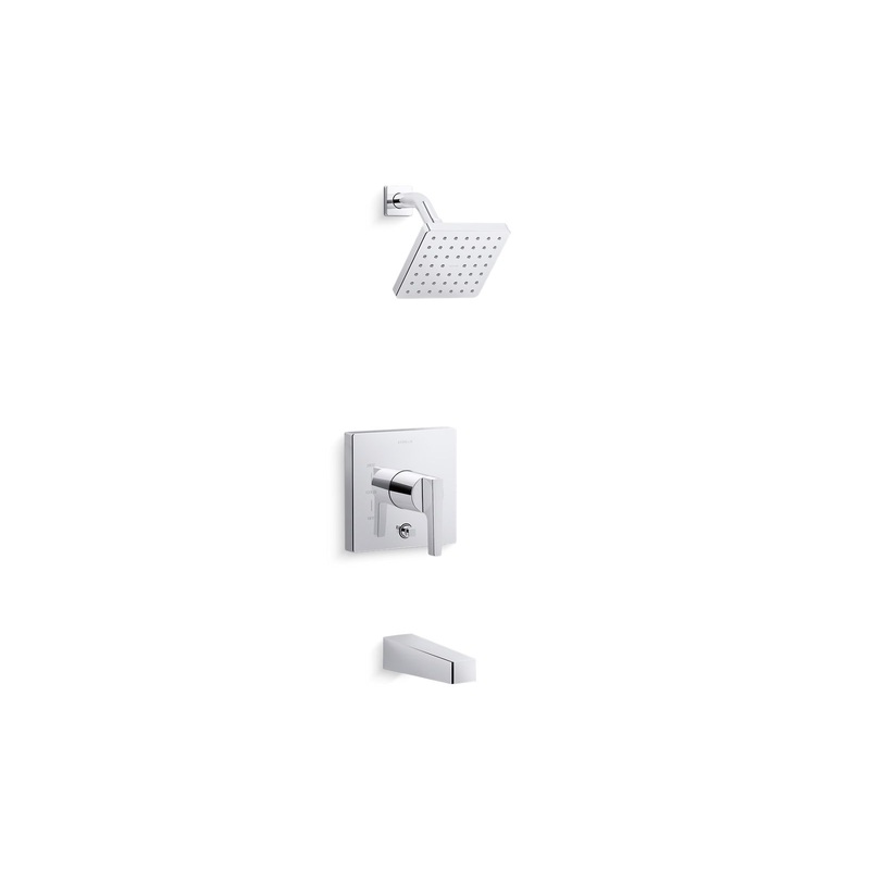 KOHLER K-T99763-4-CP Honesty Rite-Temp Bath And Shower Trim Kit With Push-Button Diverter, 2.5 Gpm In Polished Chrome
