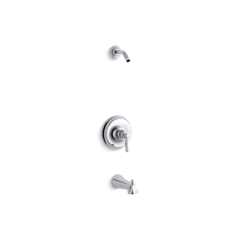 KOHLER K-TLS10582-4-CP Bancroft Rite-Temp Bath And Shower Trim Kit, Without Showerhead In Polished Chrome