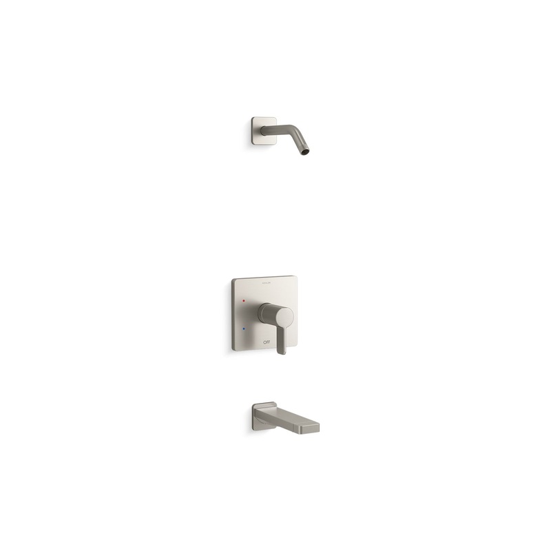 KOHLER K-TLS23502-4-BN Parallel Rite-Temp Bath And Shower Trim Kit, Without Showerhead In Vibrant Brushed Nickel