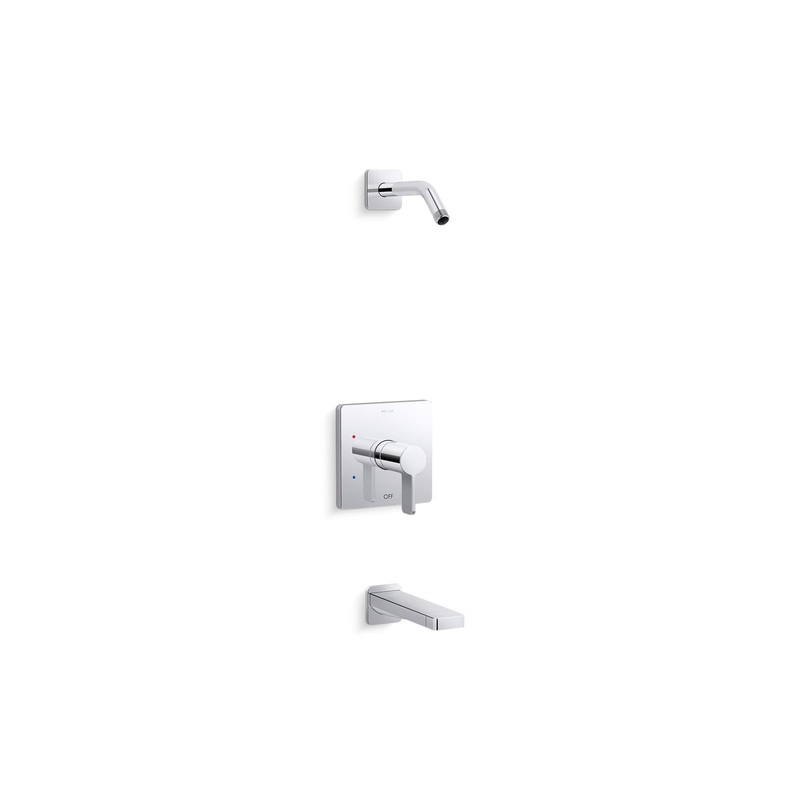 KOHLER K-TLS23502-4-CP Parallel Rite-Temp Bath And Shower Trim Kit, Without Showerhead In Polished Chrome