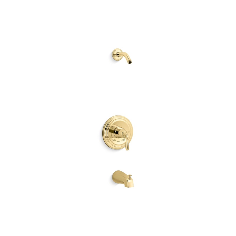 KOHLER K-TLS395-4S-PB Devonshire Rite-Temp Bath And Shower Trim Kit, Without Showerhead In Vibrant Polished Brass