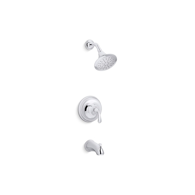 KOHLER K-TS10274-4G-CP Forte Rite-Temp Bath And Shower Trim Kit, 1.75 Gpm, Nptspout In Polished Chrome
