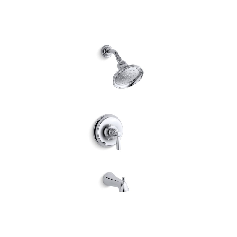KOHLER K-TS10581-4-CP Bancroft Rite-Temp Bath And Shower Trim Kit, 2.5 Gpm, Npt Spout In Polished Chrome