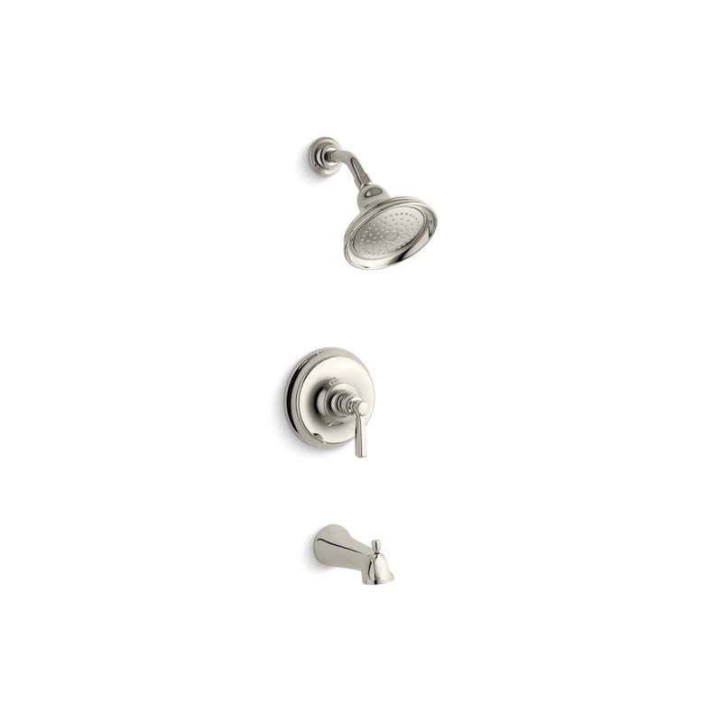 KOHLER K-TS10581-4-SN Bancroft Rite-Temp Bath And Shower Trim Kit, 2.5 Gpm, Npt Spout In Vibrant Polished Nickel
