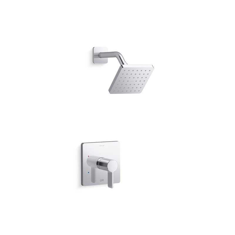 KOHLER K-TS23503-4G-CP Parallel Rite-Temp Shower Trim Kit With Lever Handle,1.75 Gpm In Polished Chrome