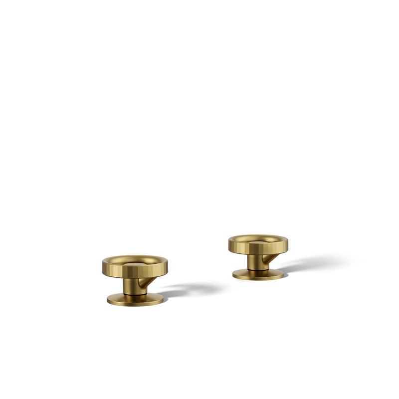 KOHLER K-77974-9-2MB Components Industrial Bathroom Sink Faucet Handles In Vibrant Brushed Moderne Brass