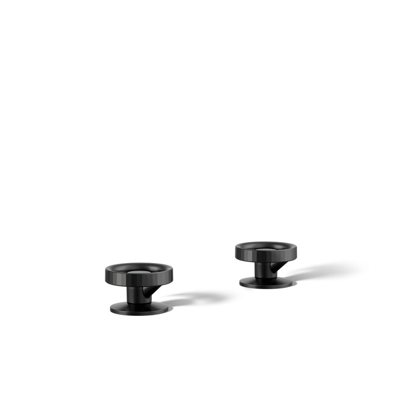 KOHLER K-77974-9-BL Components Industrial Bathroom Sink Faucet Handles In Matte Black