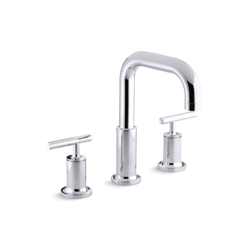 KOHLER K-T14428-4-CP Purist Deck-Mount Bath Faucet Trim With Lever Handles In Polished Chrome