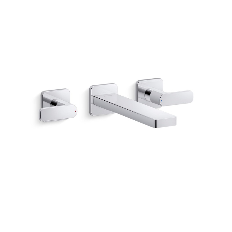 KOHLER K-T23491-4-CP Parallel Wall-Mount Bath Faucet Trim In Polished Chrome