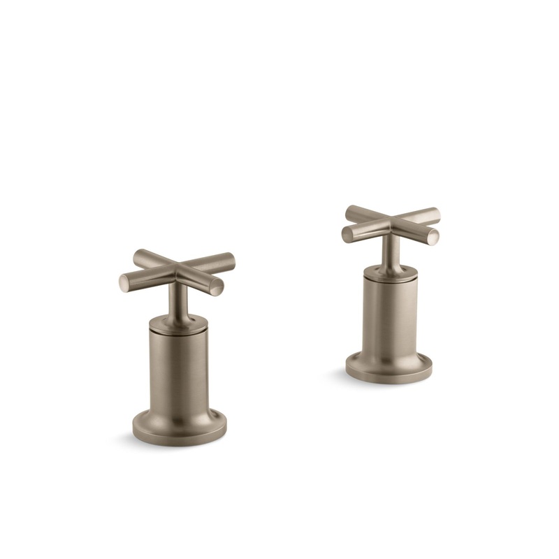 KOHLER K-T14429-3-BV Purist Deck- Or Wall-Mount Bath Faucet Handle Trim With Cross Design In Vibrant Brushed Bronze