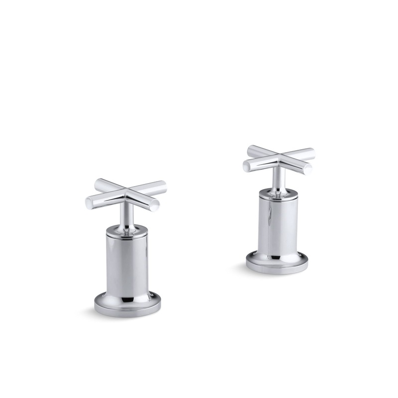 KOHLER K-T14429-3-CP Purist Deck- Or Wall-Mount Bath Faucet Handle Trim With Cross Design In Polished Chrome