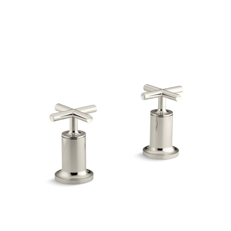 KOHLER K-T14429-3-SN Purist Deck- Or Wall-Mount Bath Faucet Handle Trim With Cross Design In Vibrant Polished Nickel
