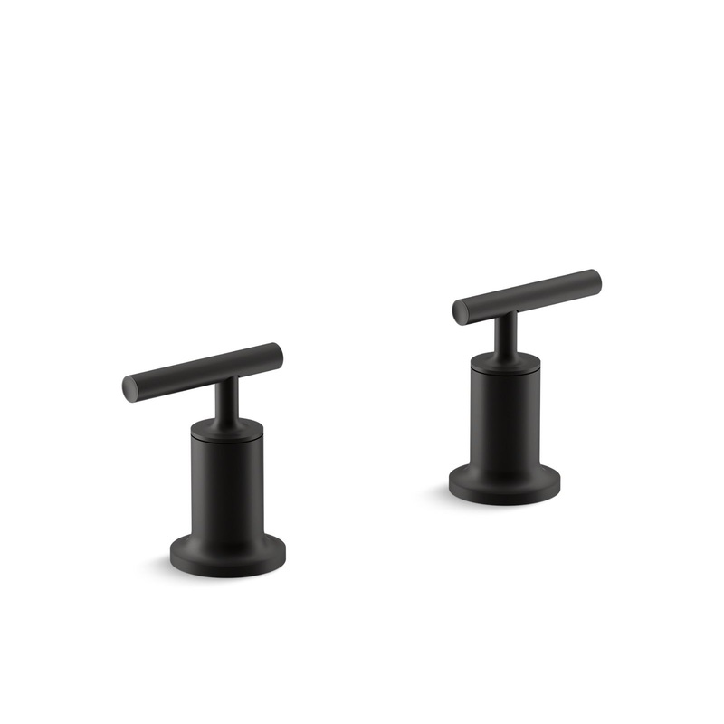 KOHLER K-T14429-4-BL Purist Deck- Or Wall-Mount Bath Faucet Handle Trim With Lever Design In Matte Black