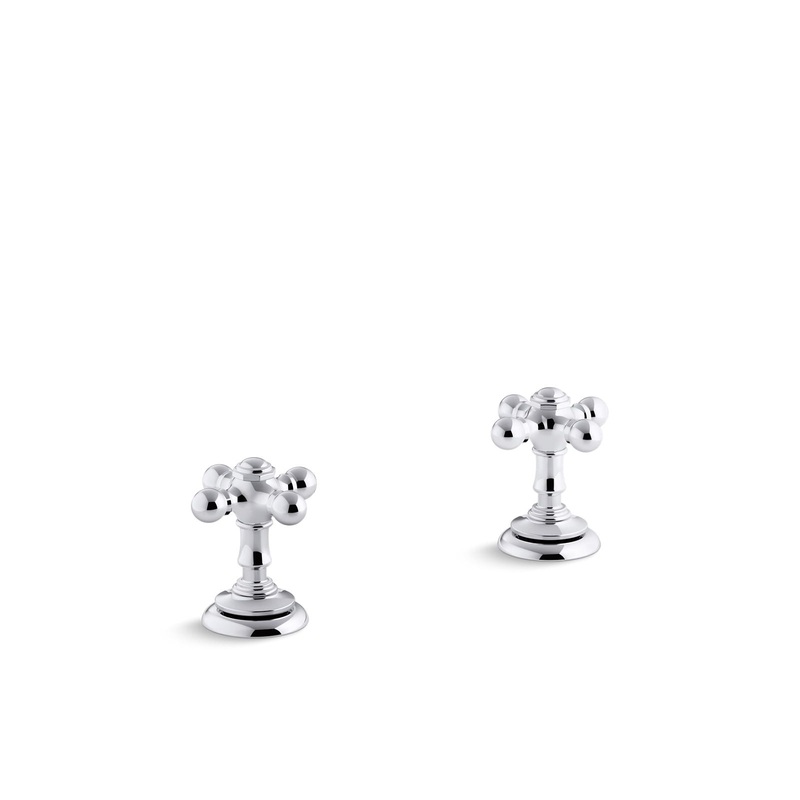 KOHLER K-T98071-3-CP Artifacts Deck-Mount Bath Faucet Handle Trim With Cross Design In Polished Chrome
