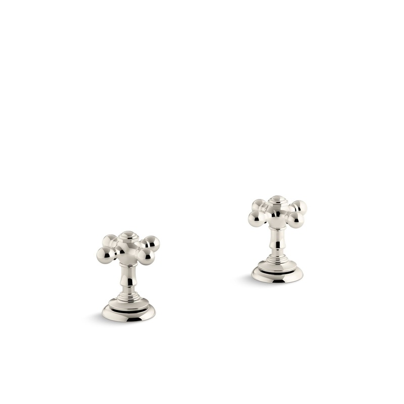 KOHLER K-T98071-3-SN Artifacts Deck-Mount Bath Faucet Handle Trim With Cross Design In Vibrant Polished Nickel