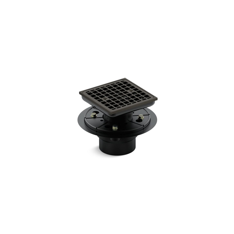 KOHLER K-9136-2BZ Clearflo Square Design Tile-In Shower Drain In Oil-Rubbed Bronze