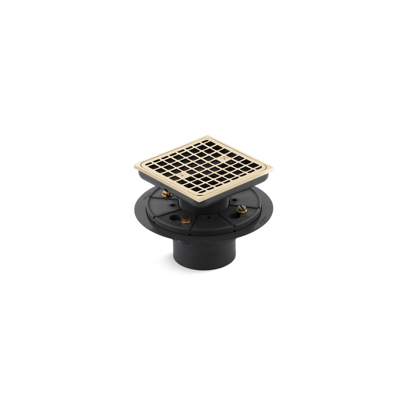 KOHLER K-9136-AF Clearflo Square Design Tile-In Shower Drain In Vibrant French Gold