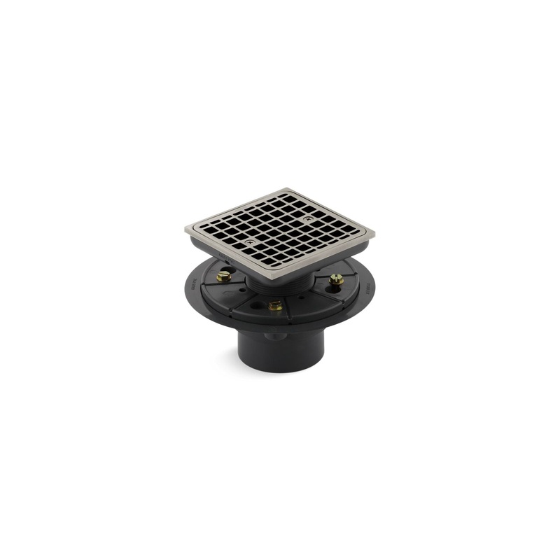 KOHLER K-9136-BN Clearflo Square Design Tile-In Shower Drain In Vibrant Brushed Nickel