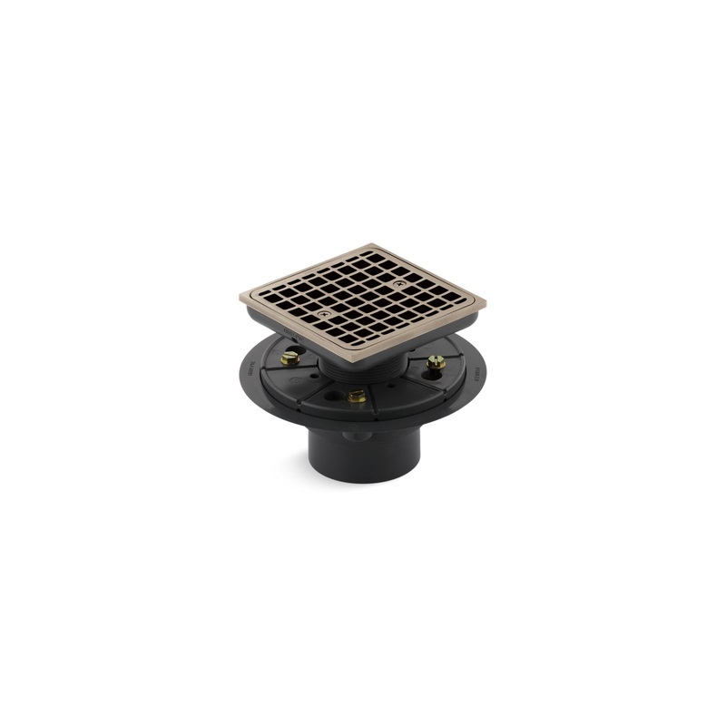 KOHLER K-9136-BV Clearflo Square Design Tile-In Shower Drain In Vibrant Brushed Bronze