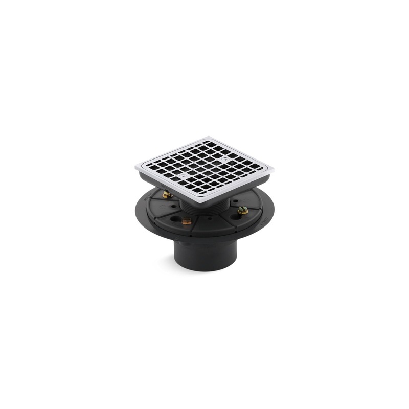 KOHLER K-9136-CP Clearflo Square Design Tile-In Shower Drain In Polished Chrome