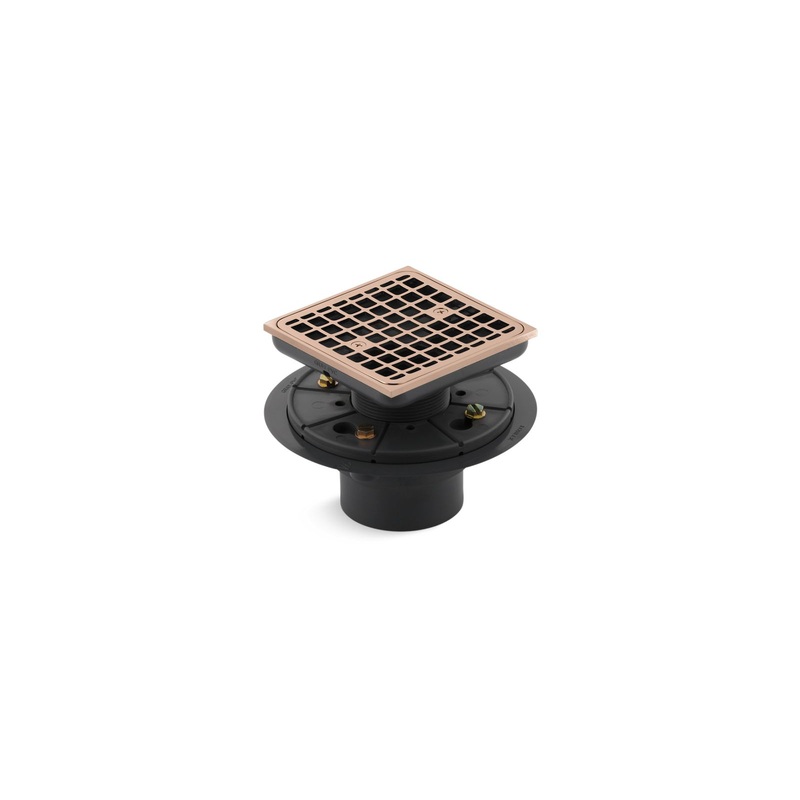 KOHLER K-9136-RGD Clearflo Square Design Tile-In Shower Drain In Vibrant Rose Gold