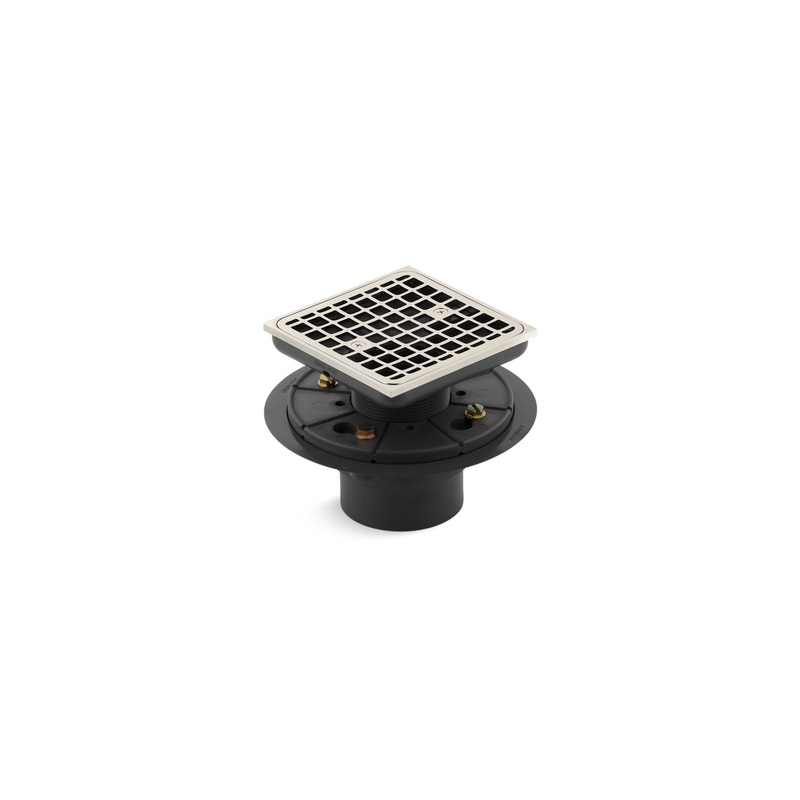 KOHLER K-9136-SN Clearflo Square Design Tile-In Shower Drain In Vibrant Polished Nickel