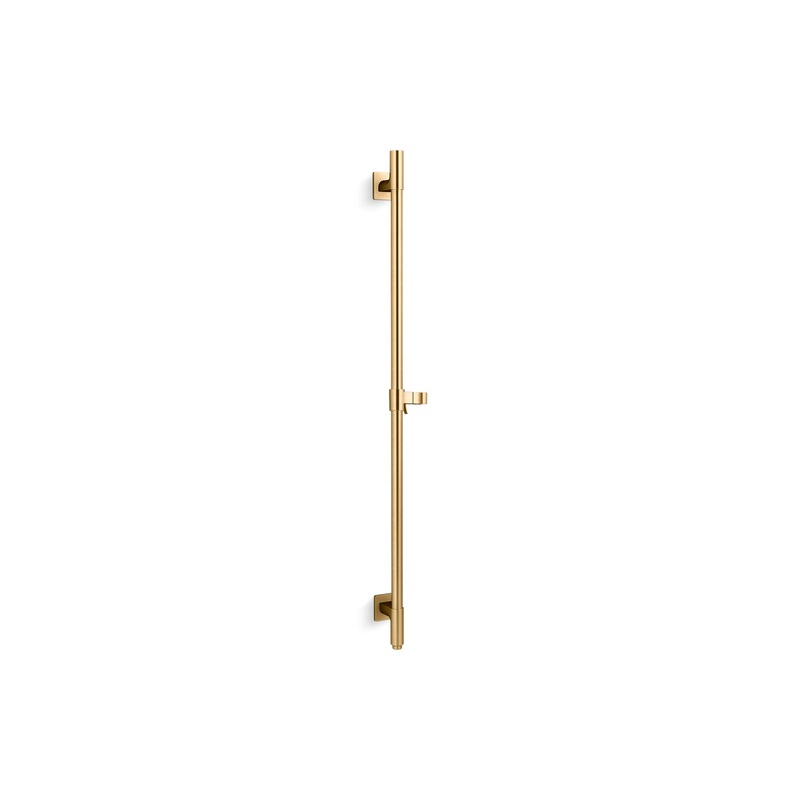 KOHLER K-98344-2MB Awaken 36" Deluxe Slidebar With Integrated Water Supply In Vibrant Brushed Moderne Brass