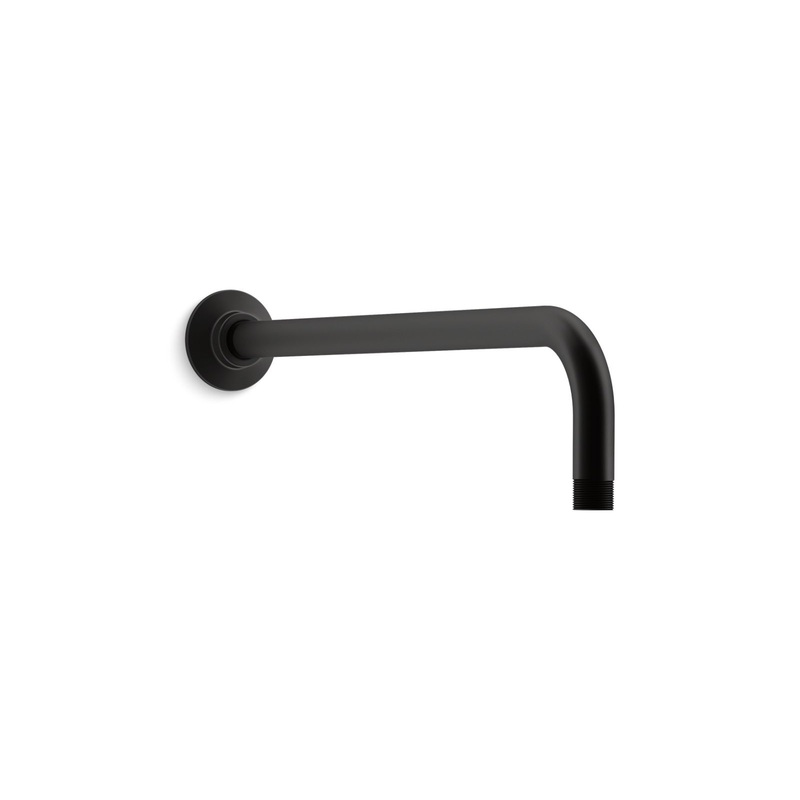 KOHLER K-10124-BL Wall-Mount Rainhead Arm And Flange In Matte Black