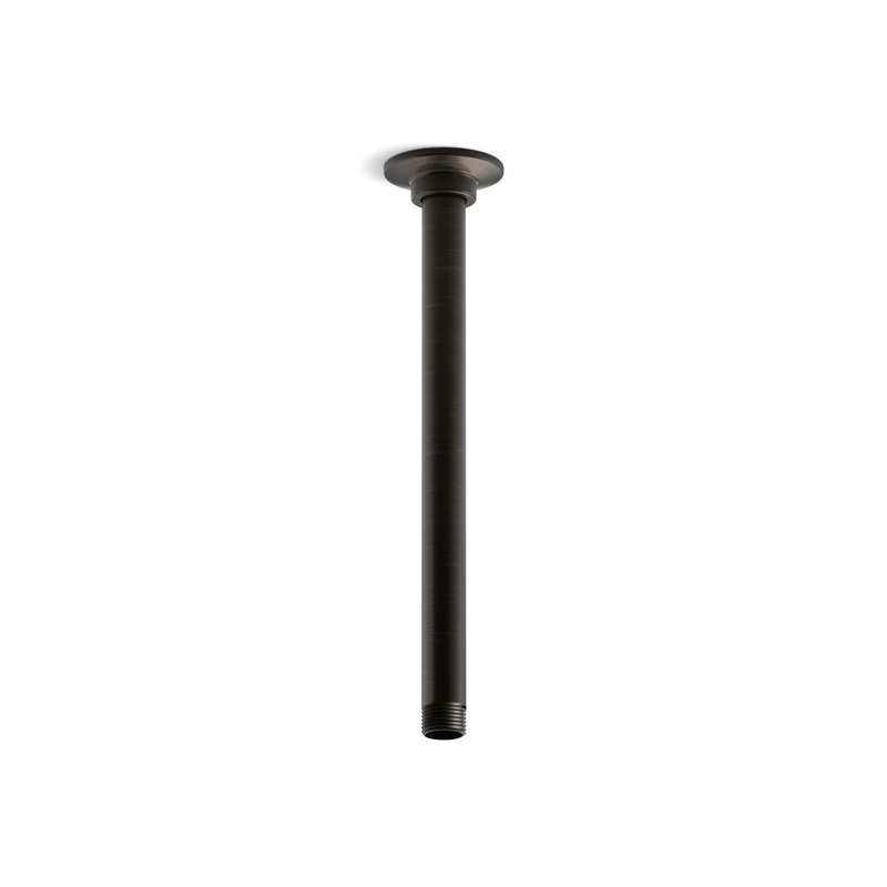 KOHLER K-7392-2BZ 12" Ceiling-Mount Single-Function Rainhead Arm And Flange In Oil-Rubbed Bronze