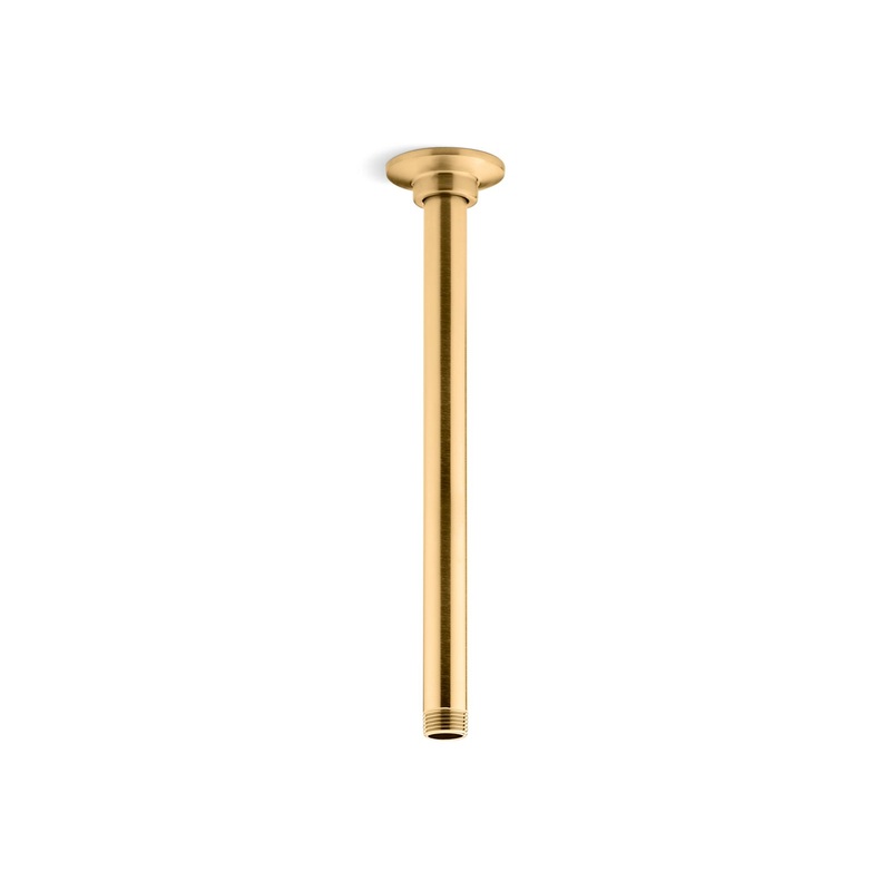KOHLER K-7392-2MB 12" Ceiling-Mount Single-Function Rainhead Arm And Flange In Vibrant Brushed Moderne Brass