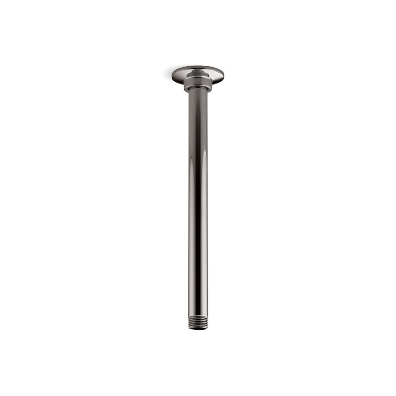 KOHLER K-7392-TT 12" Ceiling-Mount Single-Function Rainhead Arm And Flange In Vibrant Titanium