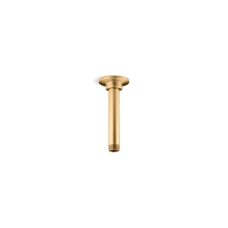 KOHLER K-7394-2MB 6" Ceiling-Mount Single-Function Rainhead Arm And Flange In Vibrant Brushed Moderne Brass