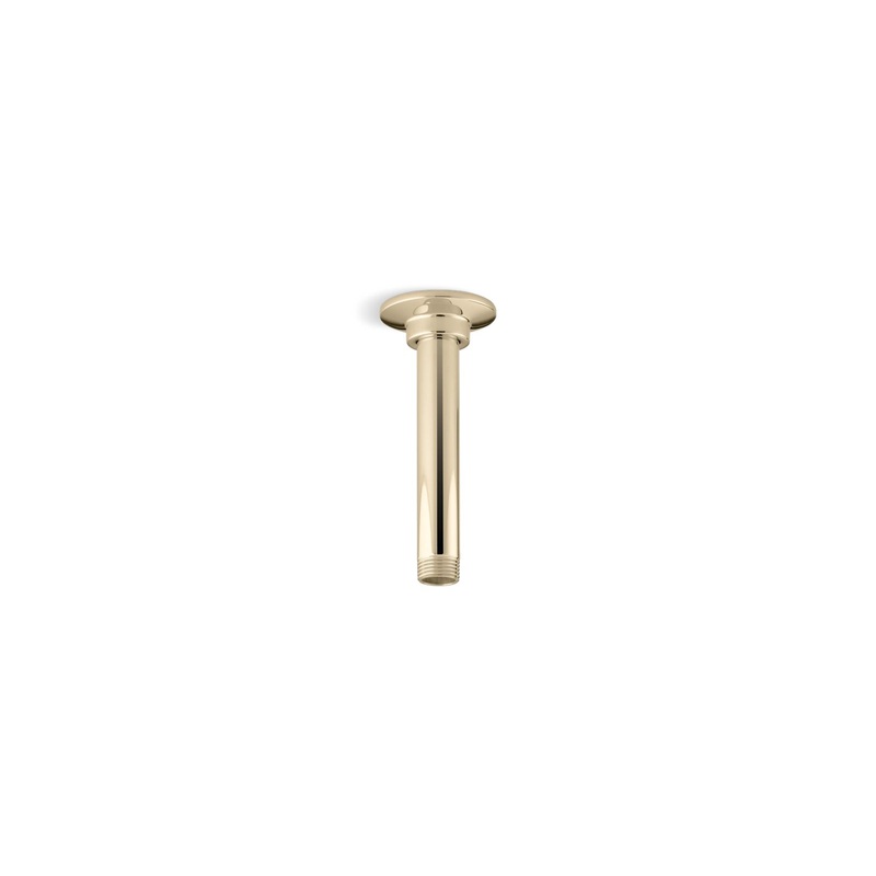 KOHLER K-7394-AF 6" Ceiling-Mount Single-Function Rainhead Arm And Flange In Vibrant French Gold