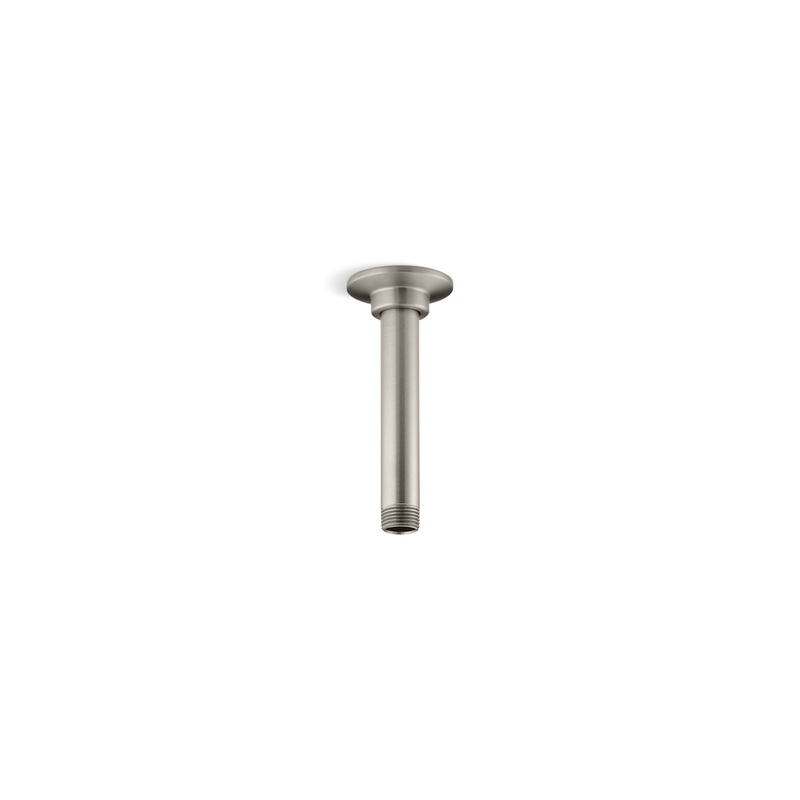KOHLER K-7394-BN 6" Ceiling-Mount Single-Function Rainhead Arm And Flange In Vibrant Brushed Nickel