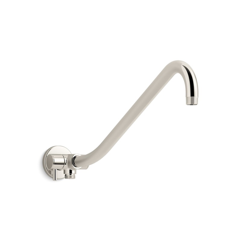 KOHLER K-76337-SN Gooseneck Rainhead Arm With 2-Way Diverter In Vibrant Polished Nickel