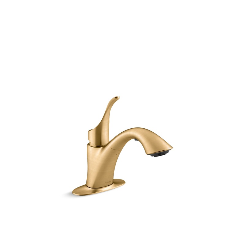 KOHLER K-22035-2MB Simplice Pull-Out Laundry Sink Faucet With Two-Function Sprayhead In Vibrant Brushed Moderne Brass