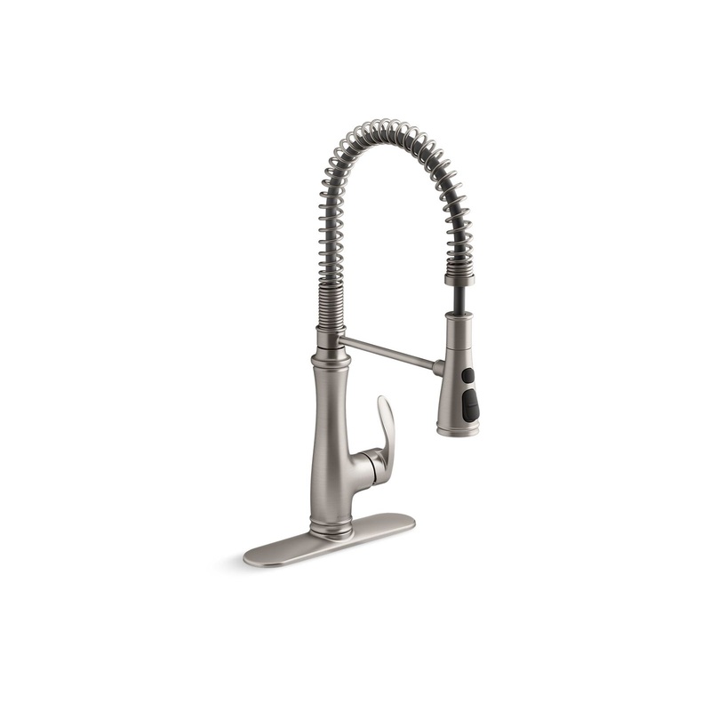 KOHLER K-29106-VS Bellera Semi-Professional Kitchen Sink Faucet With Three-Function Sprayhead In Vibrant Stainless