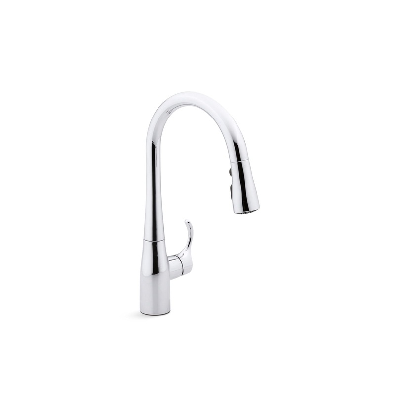 KOHLER K-597-CP Simplice Compact Pull-Down Kitchen Sink Faucet With Three-Function Sprayhead In Polished Chrome