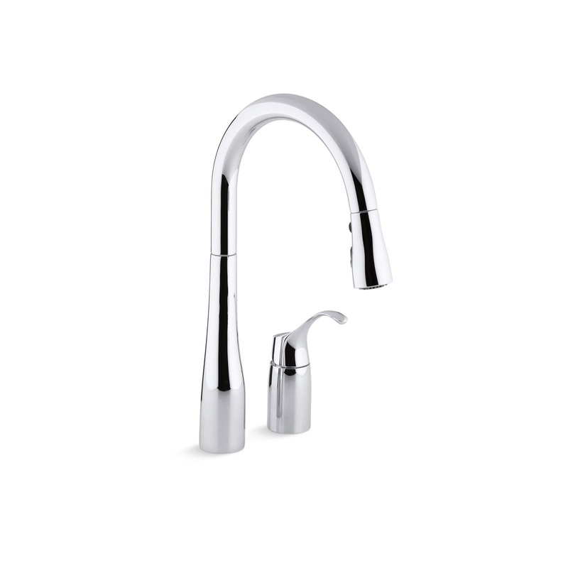 KOHLER K-647-CP Simplice Pull-Down Kitchen Sink Faucet With Three-Function Sprayhead In Polished Chrome