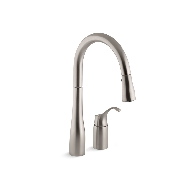 KOHLER K-647-VS Simplice Pull-Down Kitchen Sink Faucet With Three-Function Sprayhead In Vibrant Stainless