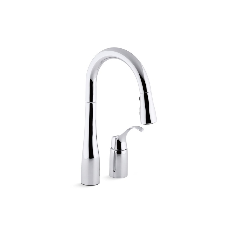 KOHLER K-649-CP Simplice Pull-Down Bar Sink Faucet With Three-Function Sprayhead In Polished Chrome