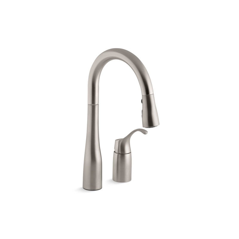 KOHLER K-649-VS Simplice Pull-Down Bar Sink Faucet With Three-Function Sprayhead In Vibrant Stainless