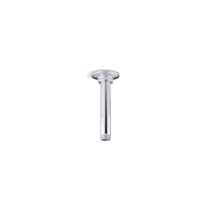KOHLER K-7394-CP 6" Ceiling-Mount Single-Function Rainhead Arm And Flange In Polished Chrome