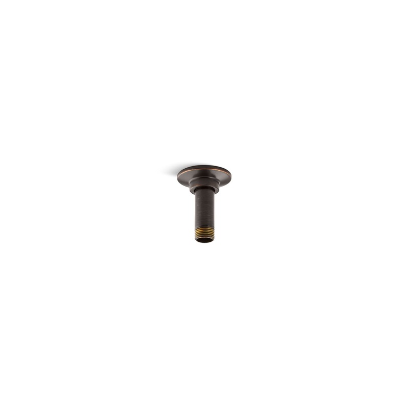 KOHLER K-7396-2BZ 3" Ceiling-Mount Single-Function Rainhead Arm And Flange In Oil-Rubbed Bronze
