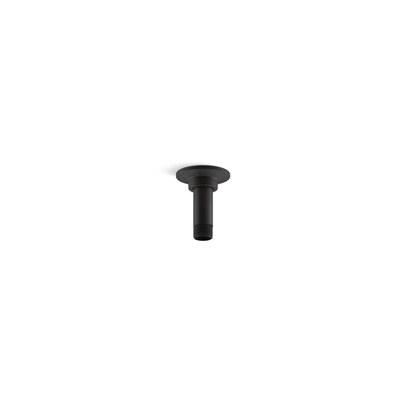 KOHLER K-7396-BL 3" Ceiling-Mount Single-Function Rainhead Arm And Flange In Matte Black