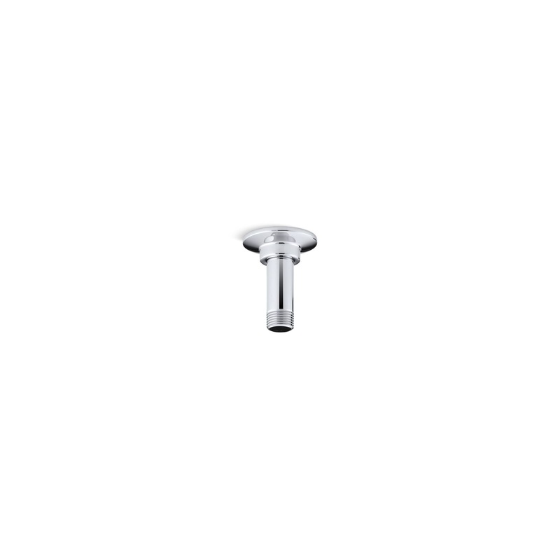 KOHLER K-7396-CP 3" Ceiling-Mount Single-Function Rainhead Arm And Flange In Polished Chrome
